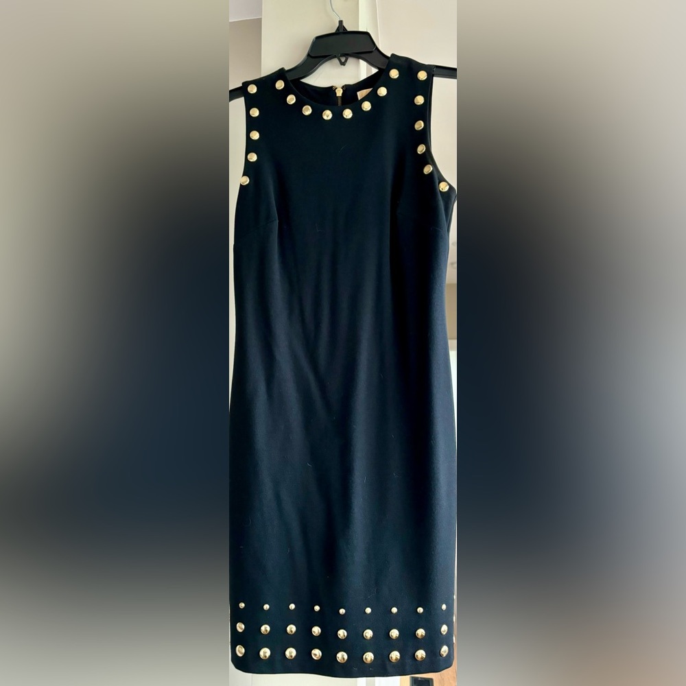 Michael Kors black with gold detail cocktail dress. Worn 3 times.
